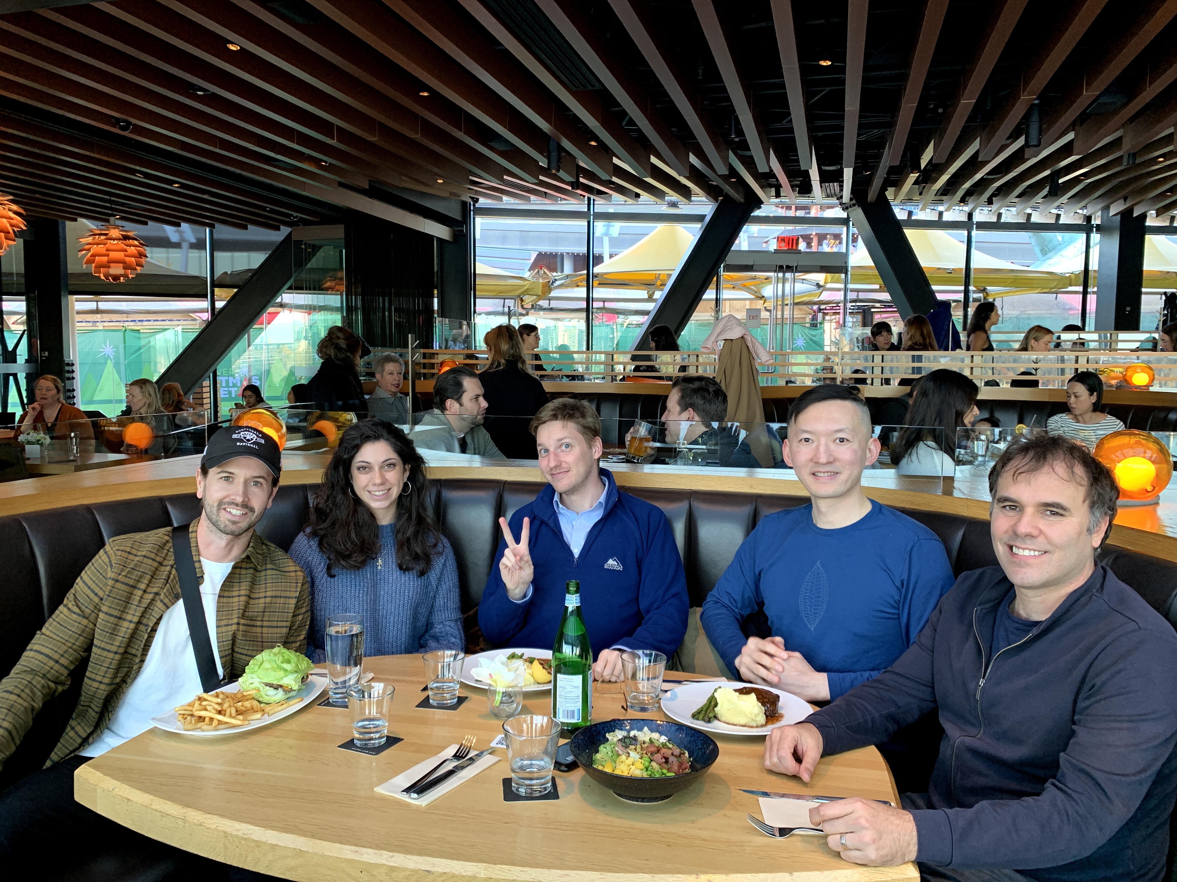 Picture taken at Cactus Club Cafe Coal Harbour, Vancouver, BC Canada. on 2022-11-18 From Right: Ian (Temporary Research Scientist), Terry (Director of Operations), Victor (Co-Founder & CBO), Friends of EonLabs